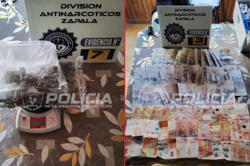 Importante golpe al narcomenudeo en la ciudad de Zapala. Foto: Prensa Policía.