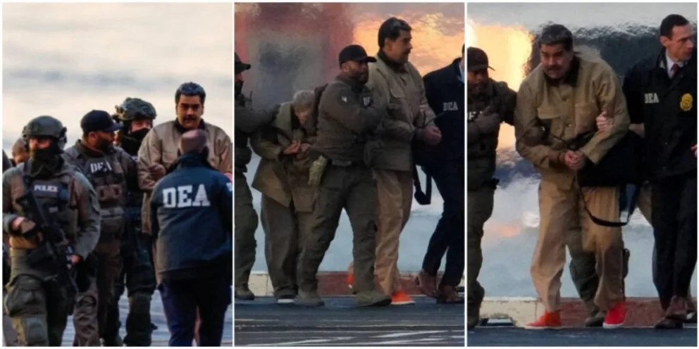 Un fuerte operativo de seguridad se llevó a cabo en el traslado de Maduro a los Tribunales de Nueva York. Fotos: NA