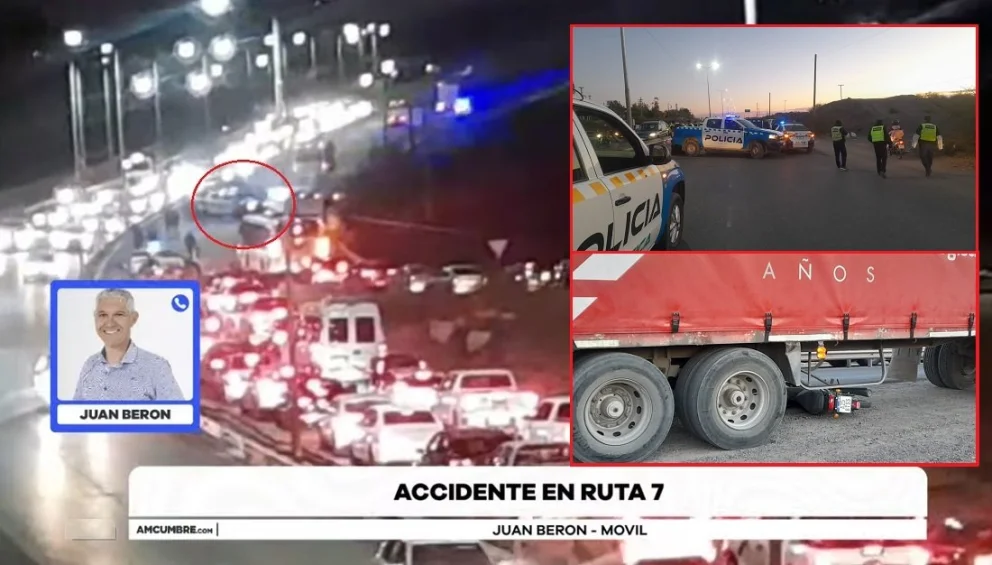 Conmoción en la mañana de este miércoles por el accidente fatal en la Ruta 7. Fotos: captura de video/Juan Berón