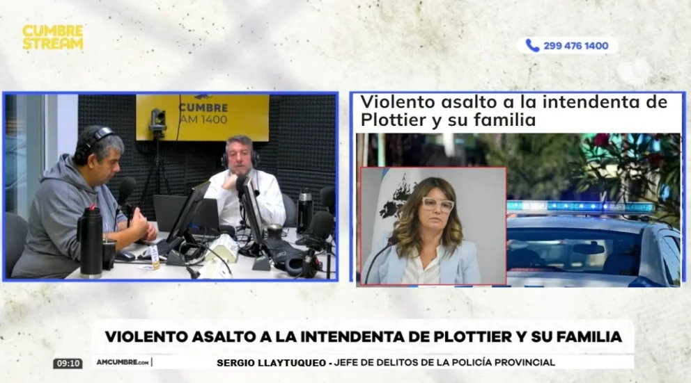El jefe de la Dirección de Delitos de la Policía de Neuquén, comisario mayor Sergio Llaytuqueo, dio información oficial en una entrevista en AM Cumbre 1400. Foto: captura de video Cumbre Stream.