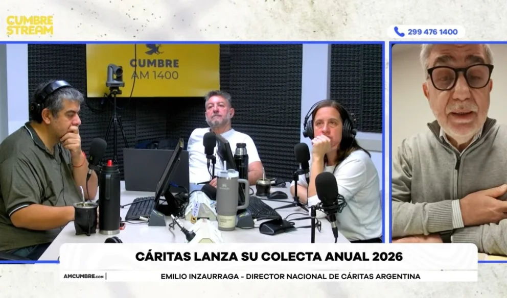 El director nacional de Cáritas Argentina, Emilio Inzaurraga, realizó declaraciones en el programa "Nada sucede dos veces". Foto: captura video Cumbre Stream. 