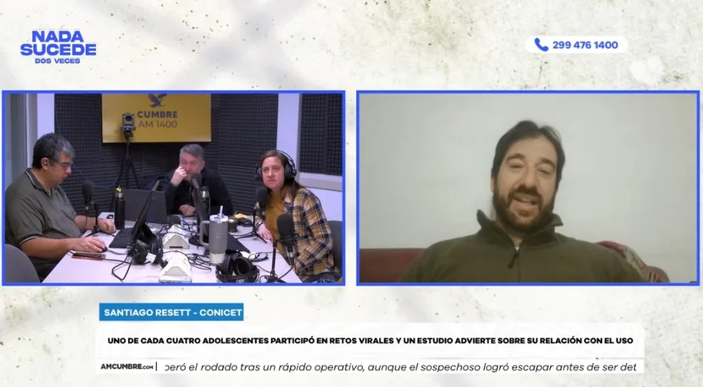 El especialista fue entrevistado en el programa "Nada sucede dos veces", con la conducción de los periodistas Mario Nico González, Evangelina Zingoni y Lucas Jara. Foto: captura de video Cumbre Stream