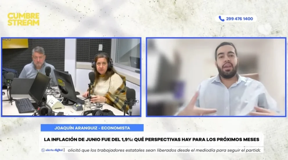 El economista de la Fundación Libertad, Joaquín Aranguiz, fue entrevistado en el programa "Nada sucede dos veces". Foto: captura de video Cumbre Stream