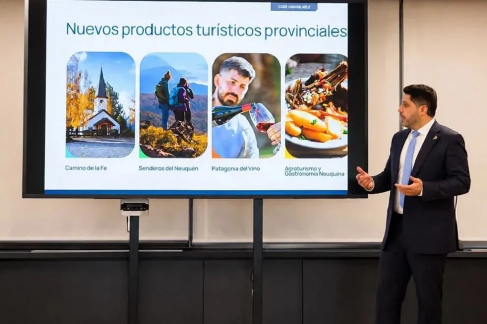 El subsecretario de Turismo, Sergio Sciacchitano, fue uno de los expositores en el evento realizado en la Cámara de Comercio de Estados Unidos en Argentina (AmCham Argentina). Foto: Neuquén Informa