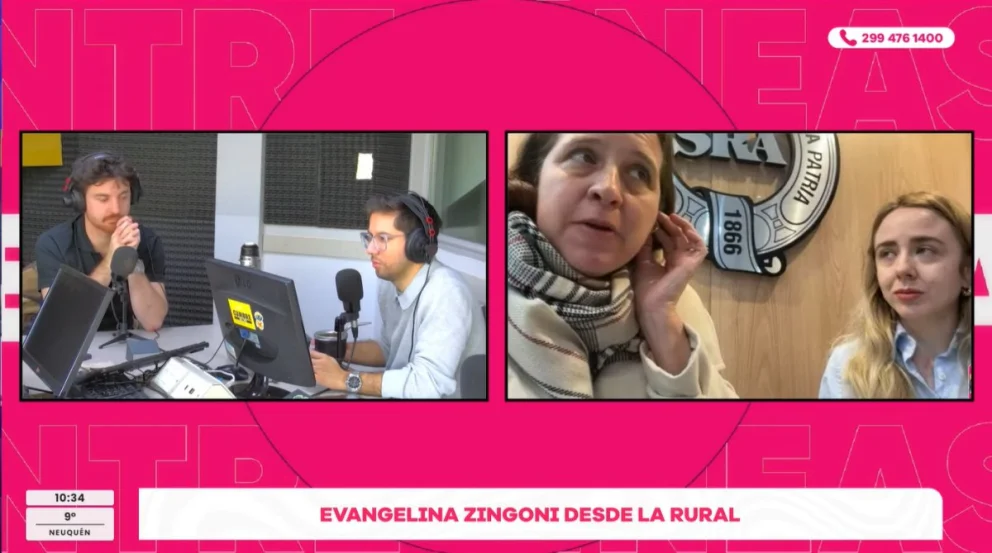 Evangelina Zingoni, enviada especial de AM Cumbre 1400, habló con una representante de la Sociedad Rural. Foto: Captura Youtube
