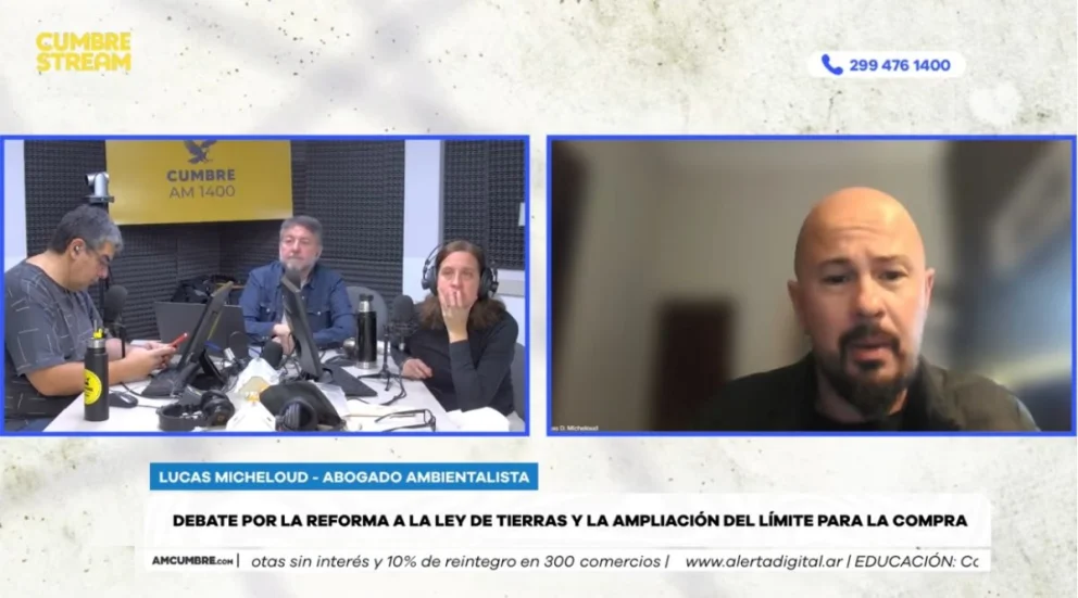 El abogado ambientalista Lucas Micheloud fue entrevistado en el programa "Nada sucede dos veces", por AM Cumbre. Foto: captura de video Cumbre Stream