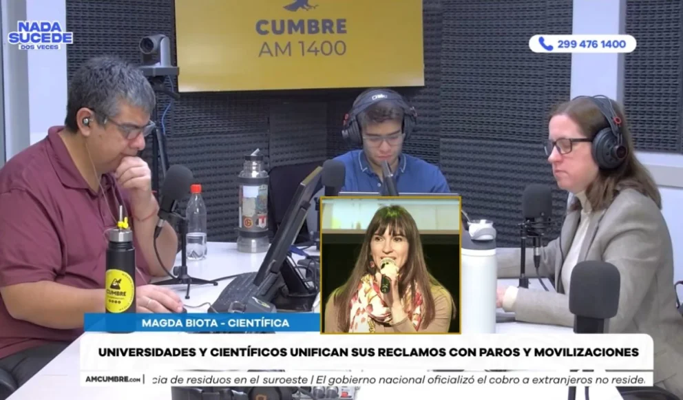 La científica fue entrevistada en el programa "Nada sucede dos veces", por AM Cumbre 1400. Foto: captura de video Cumbre Stream
