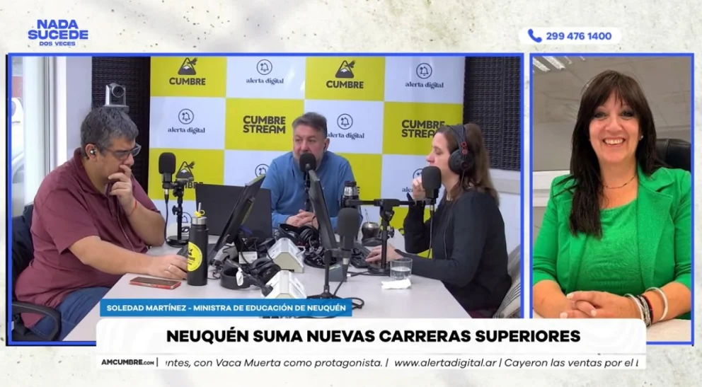 La titular de la cartera educativa provincial fue entrevistada en el programa "Nada sucede dos veces", por AM Cumbre 1400. Foto: captura de video Cumbre Stream