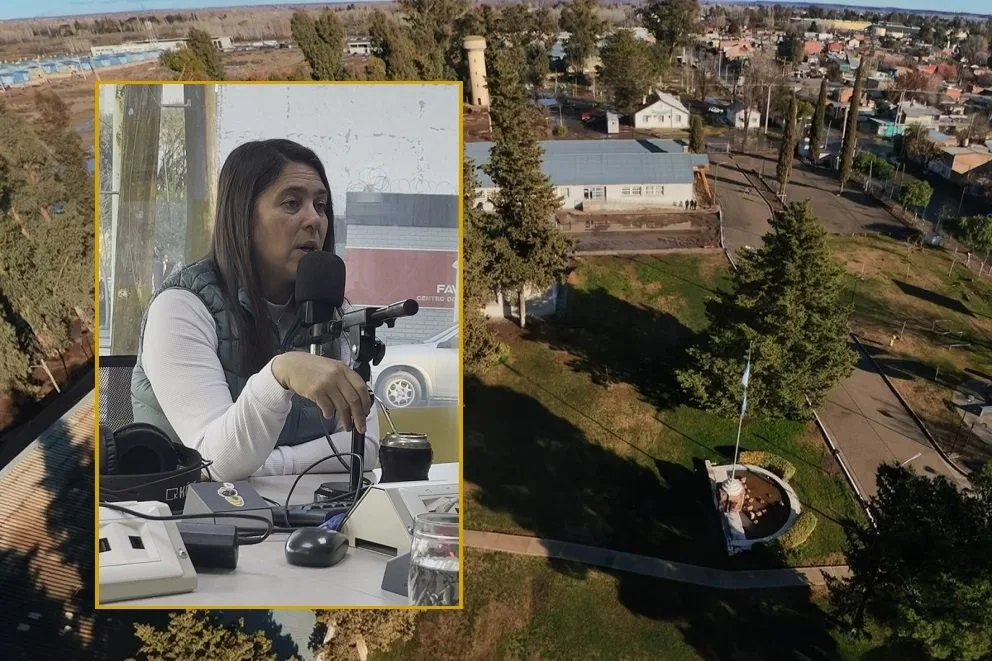 La secretaria de Deportes de la provincia del Neuquén, María Fernanda Villone, en el programa Nada sucede dos veces, por AM Cumbre 1400. Foto: Cumbre Stream/archivo