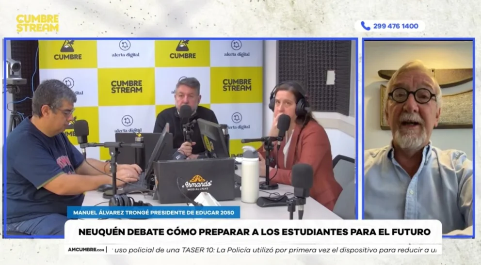 El presidente de Educar 2050 fue entrevistado en el programa "Nada sucede dos veces", por AM Cumbre 1400. Foto: captura de video Cumbre Stream