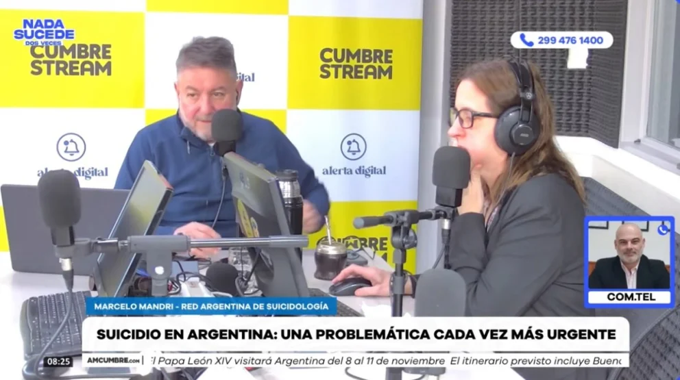 El titular de la Red Argentina de Suicidiología fue entrevistado en el programa "Nada sucede dos veces", por AM Cumbre 1400. Foto: captura de video Cumbre Stream.