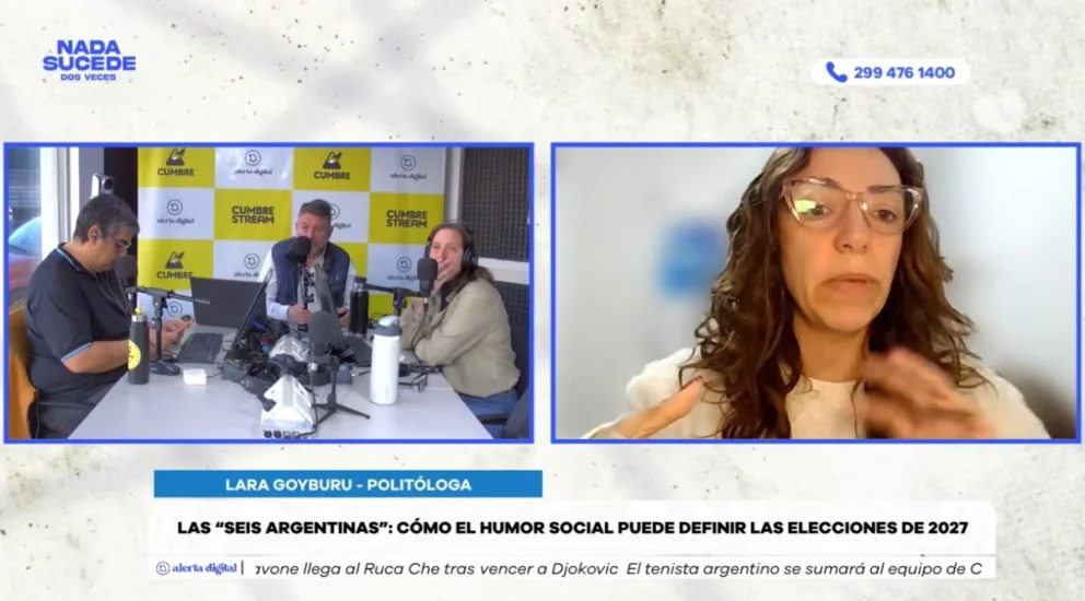 La politóloga fue entrevista en el programa "Nada sucede dos veces", por AM Cumbre 1400. Foto: captura de video Cumbre Stream. 