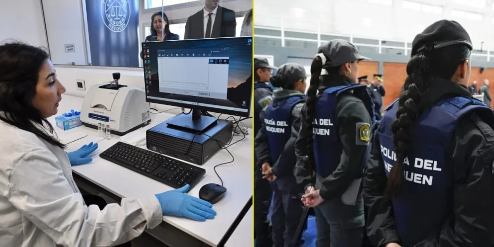 La nueva tecnología de análisis que incorporó el Poder Judicial y la incorporación de efectivos policiales fueron destacados por el gobierno provincial. Fotos: Neuquén Informa