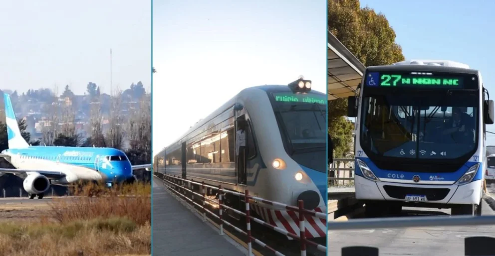 El gobernador neuquino adelantó que se lanzará un concurso público para la conectividad entre el complejo aéreo, el transporte por ferrocarril y ómnibus urbanos. Fotos: archivo