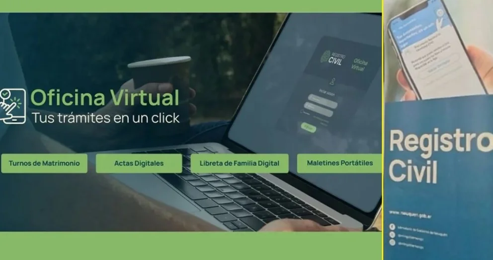 Gran respuesta a la oferta virtual del Registro Civil del Neuquén. Foto: archivo