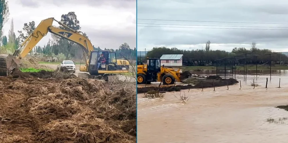 Un importante despliegue de maquinarias se observa en estos días en las distintas zonas de la provincia del Neuquén que fueron afectadas por las intensas lluvias. Fotos: Neuquén Informa