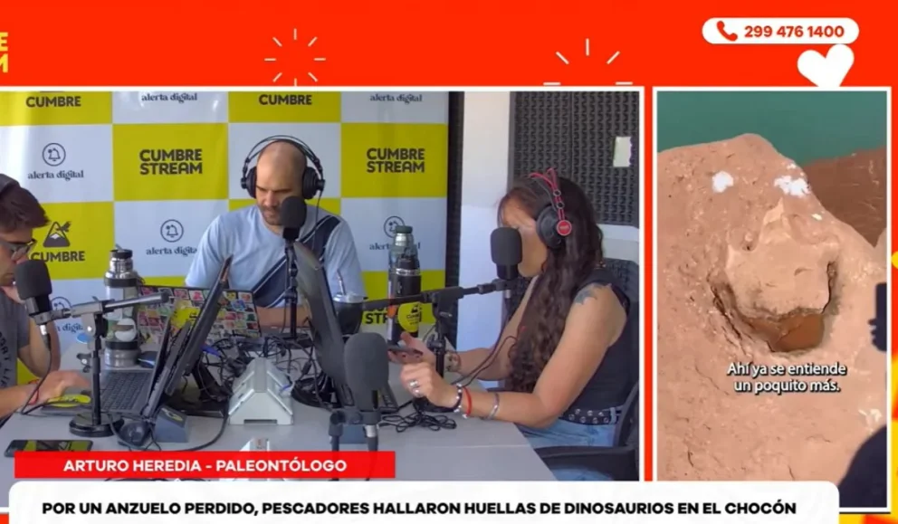Hallaron huellas de dinosaurio en Villa El Chocón. Foto: Cumbre Stream