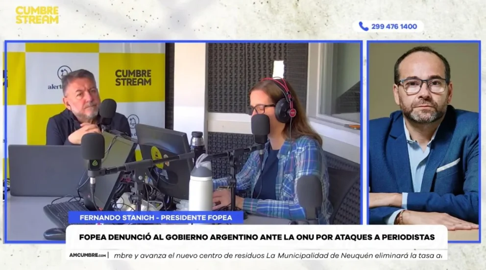 El titular de FOPEA fue entrevistado en el programa Nada sucede dos veces, por AM Cumbre. Foto: captura de video Cumbre Stream